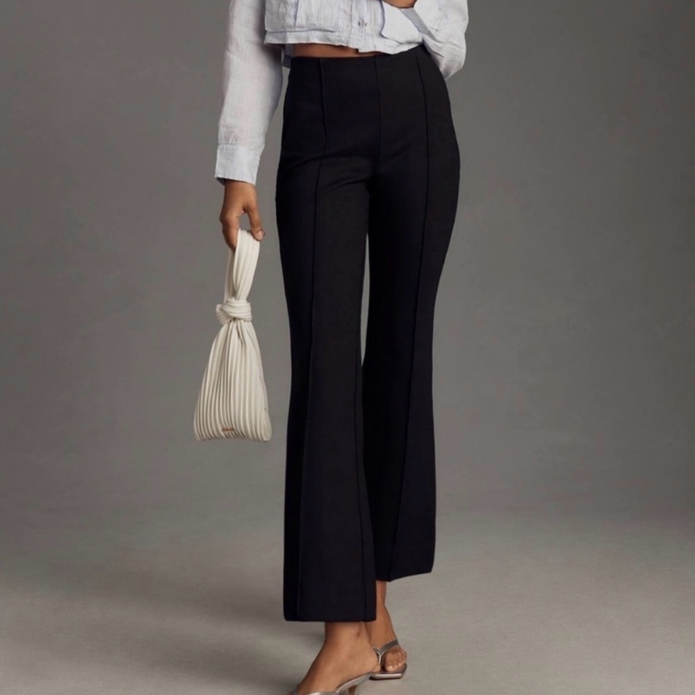 Maeve The Margot black kick crop flare pants, size XS